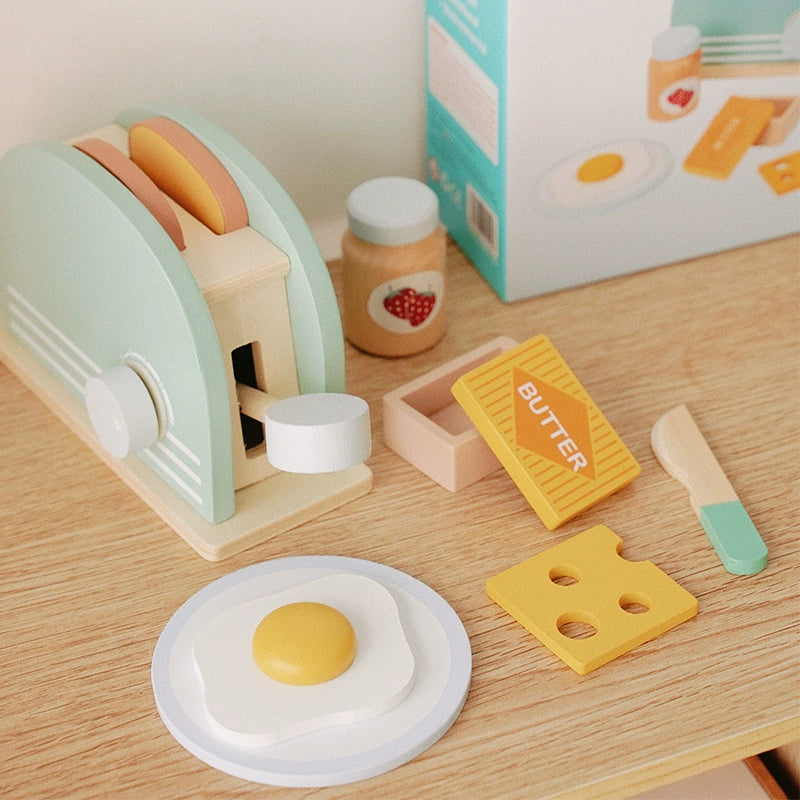 Wooden Pretend Toaster Play Set